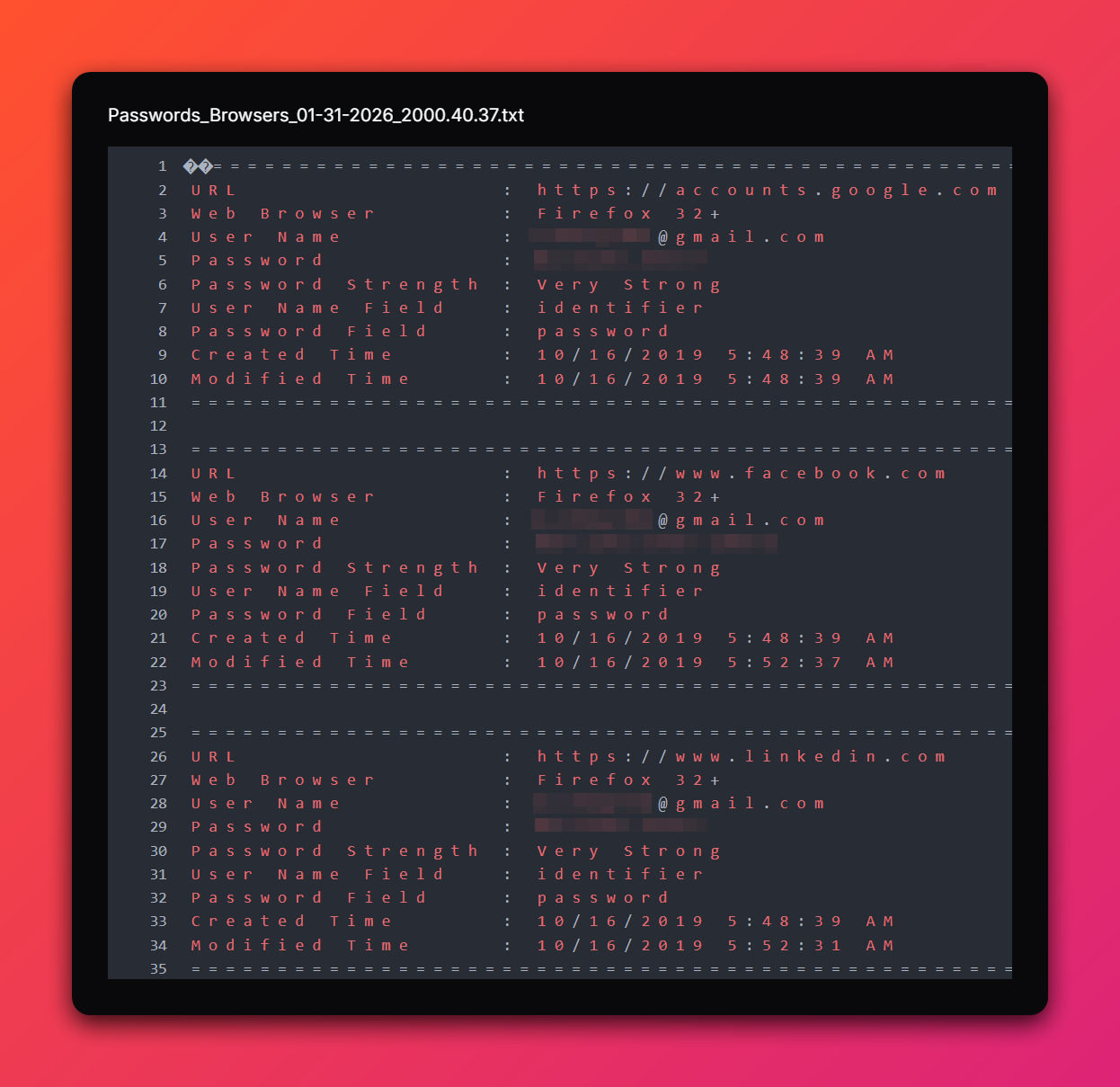 Stolen password file